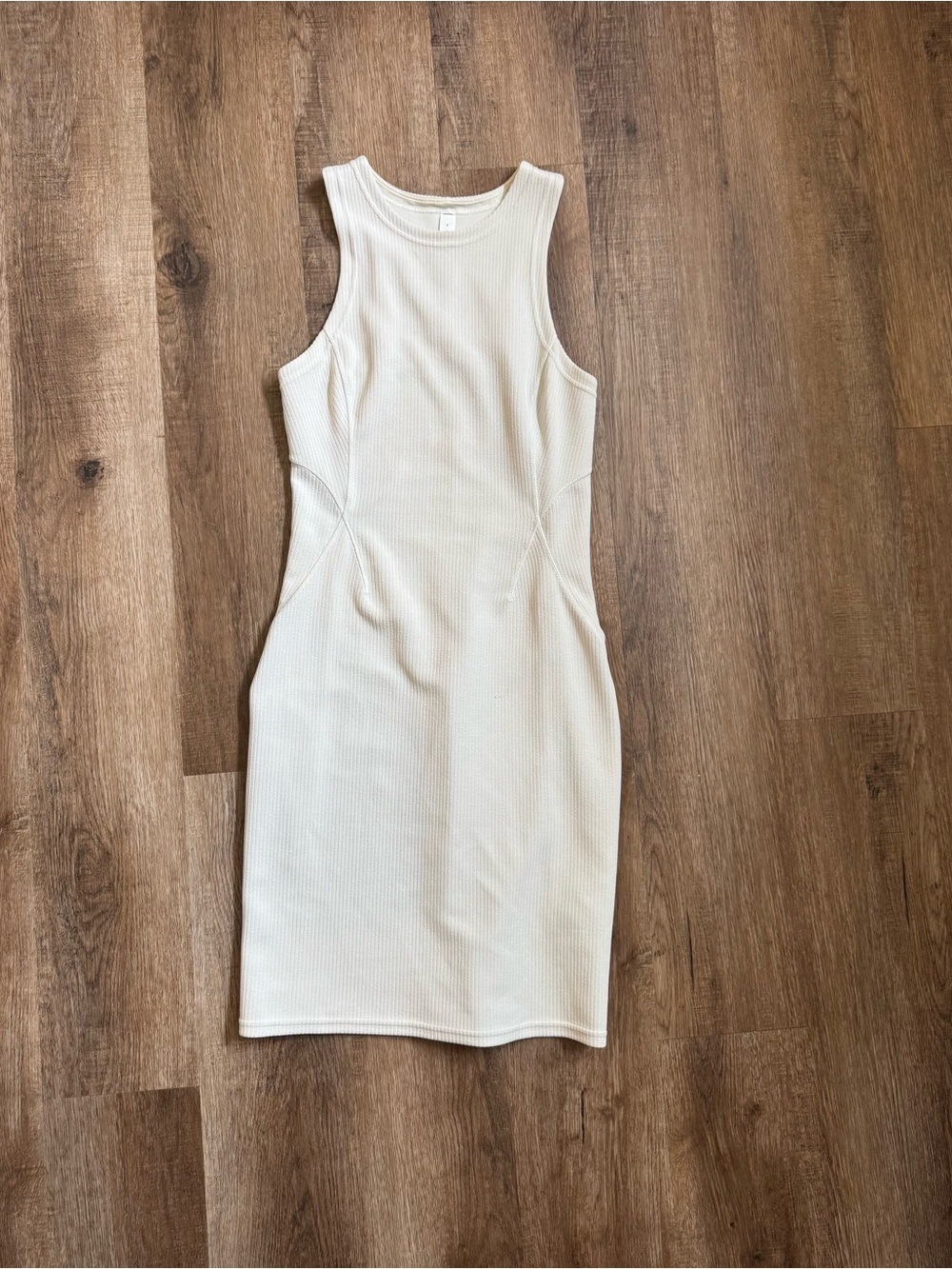 lululemon Sleeveless Ribbed Bodycon Dress in Cream